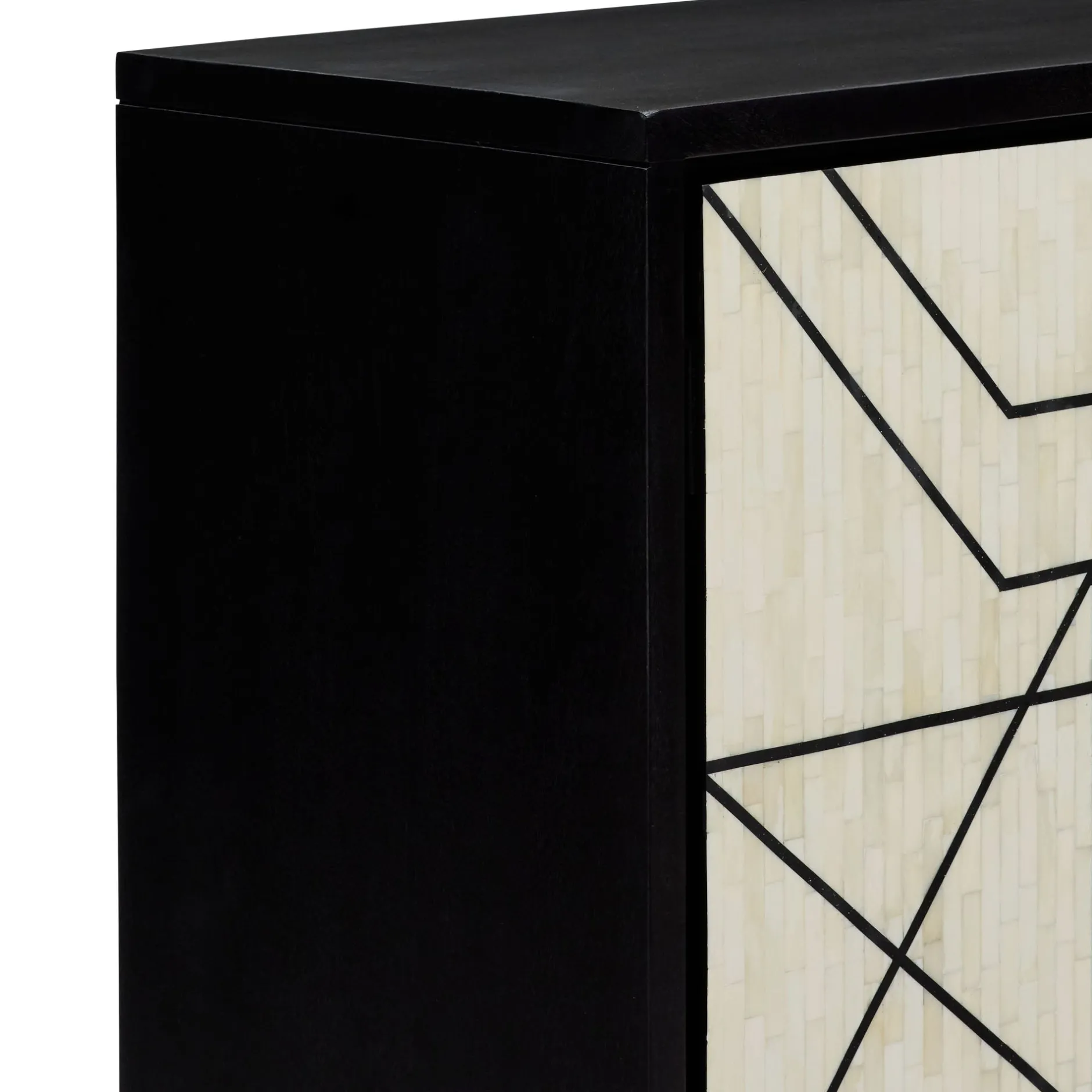 Fashion Horgans Abstract Bone Inlay Cabinet Black