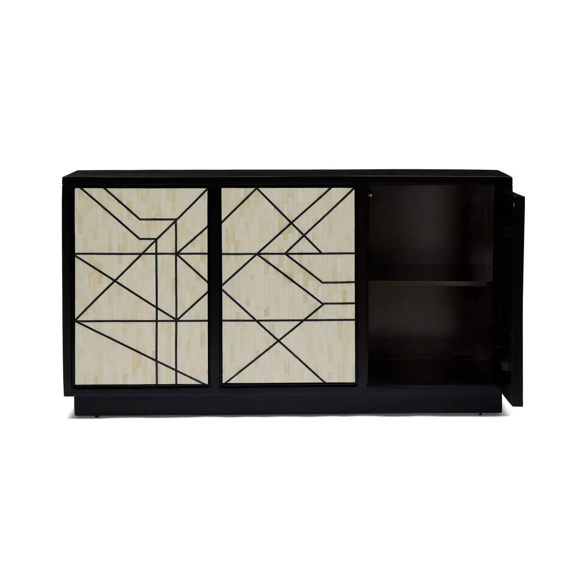 Online Horgans Abstract Bone Inlay Sideboard Black