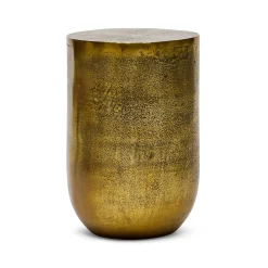 Clearance Horgans Aira Drum Side Table Antique Gold