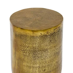 Clearance Horgans Aira Drum Side Table Antique Gold