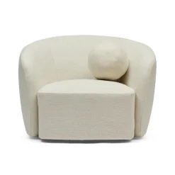 Discount Horgans Albi Swivel Chair & Ball Cushion Cream Weave