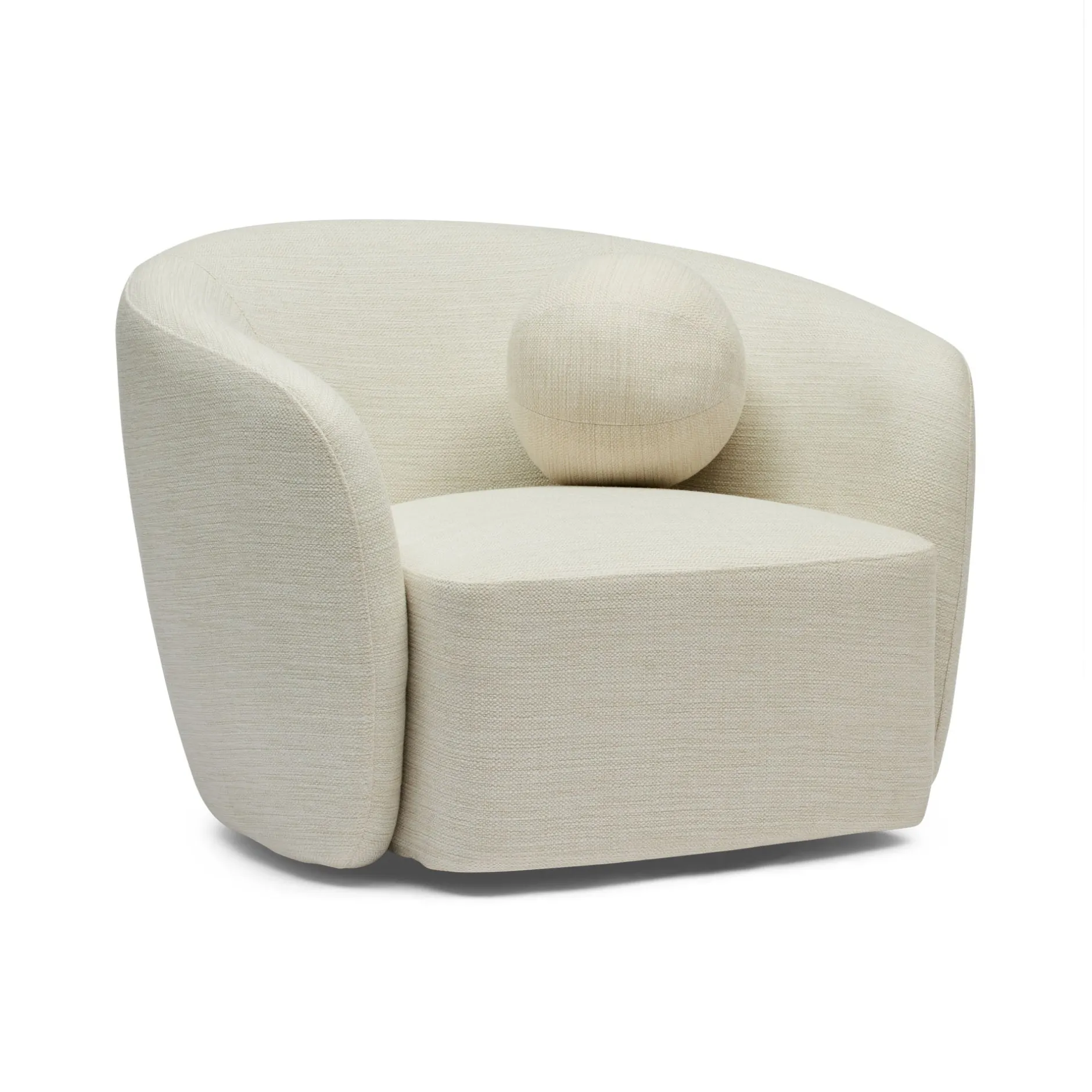 Discount Horgans Albi Swivel Chair & Ball Cushion Cream Weave