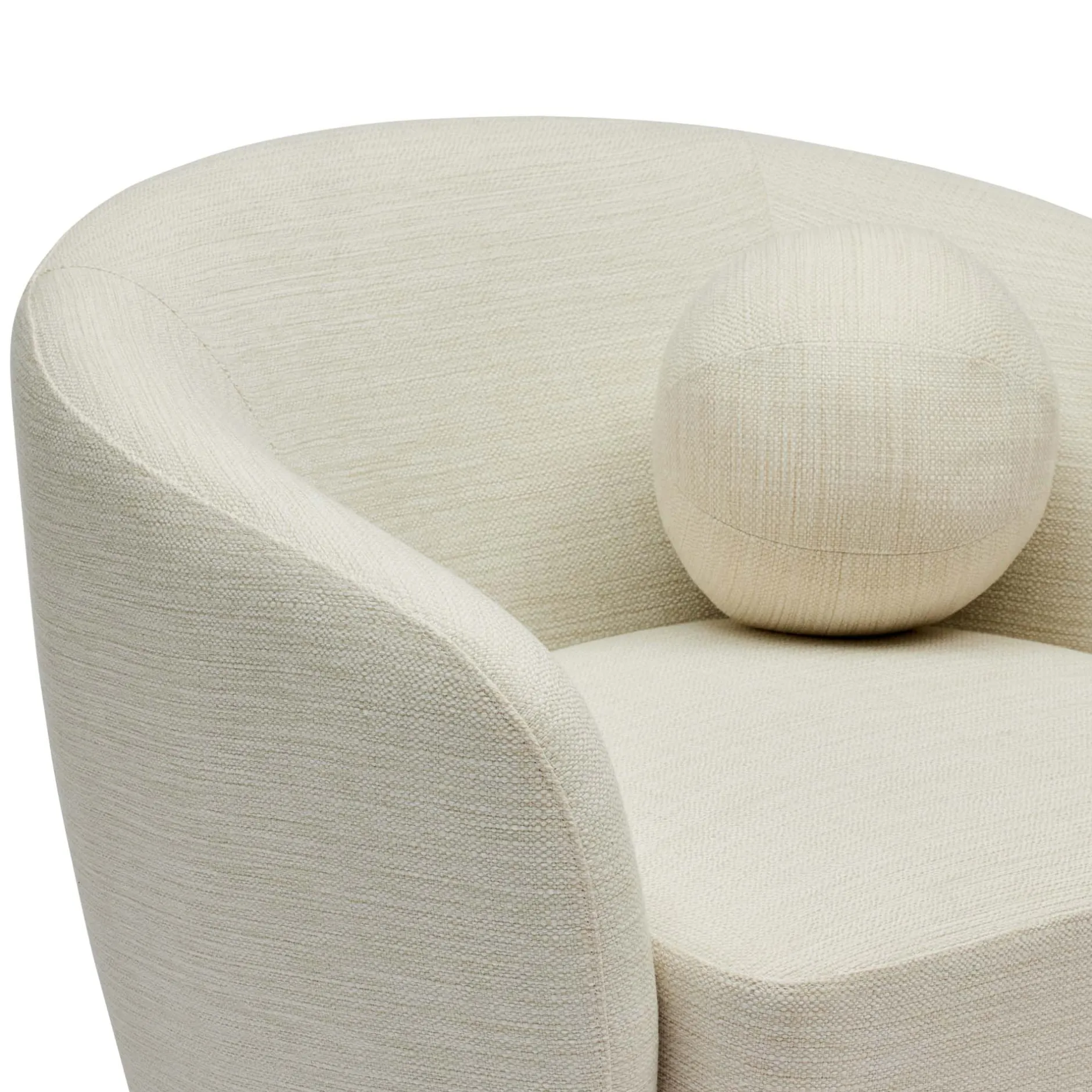 Discount Horgans Albi Swivel Chair & Ball Cushion Cream Weave