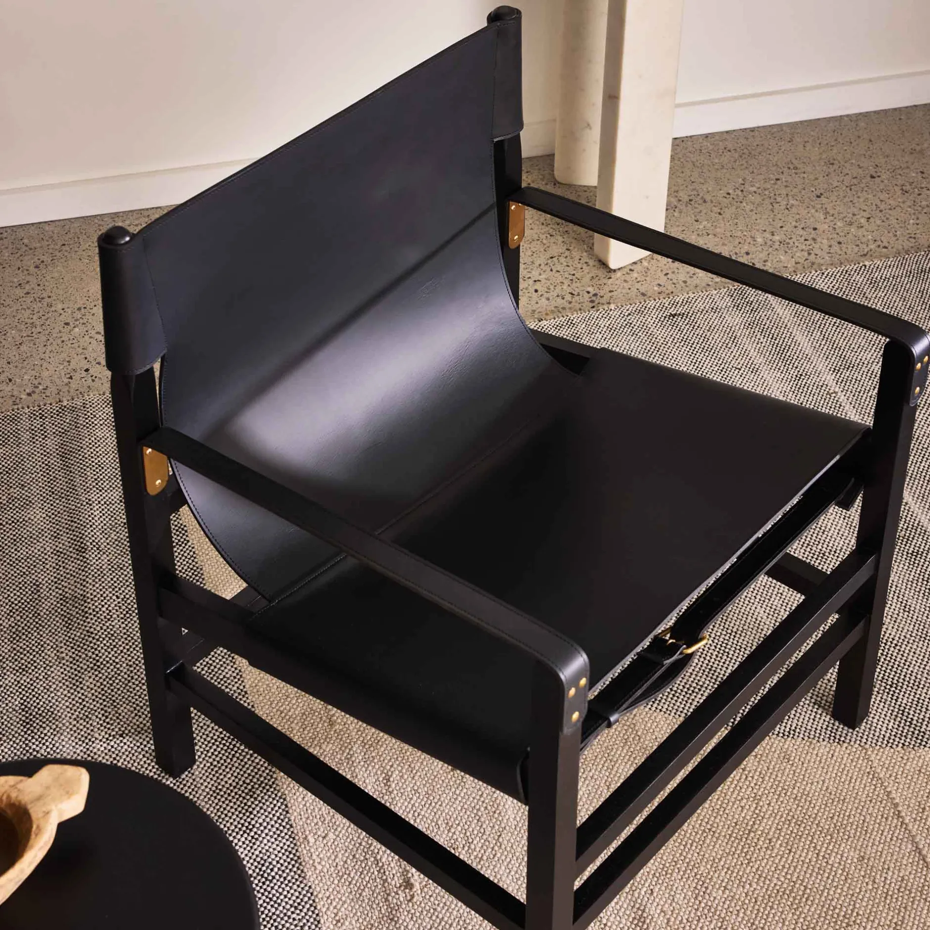 Discount Horgans Aldo Leather Armchair Black