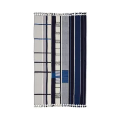 New Horgans Alo Handwoven Throw Blue, White & Black