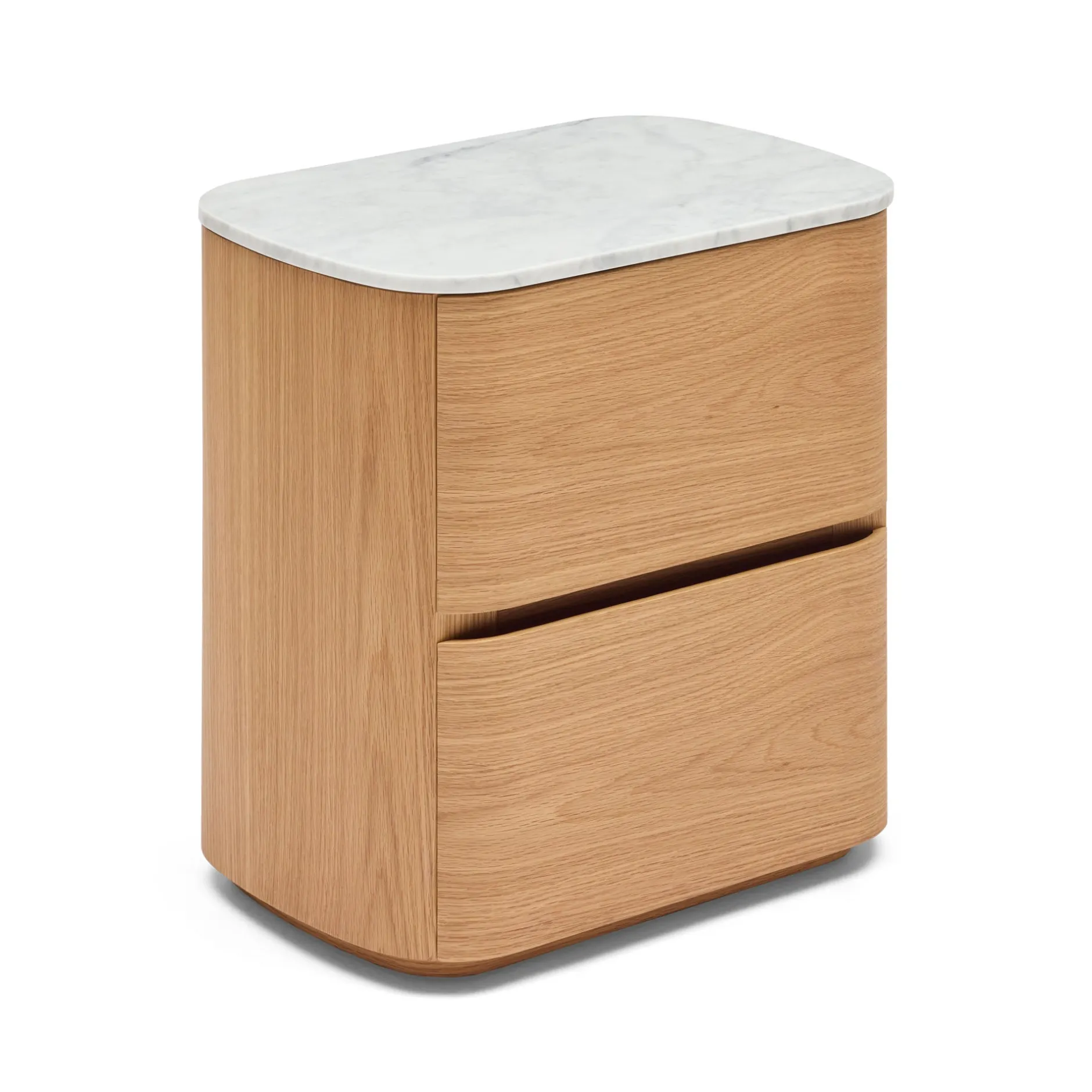 New Horgans Alza Bedside Carrara Marble Natural