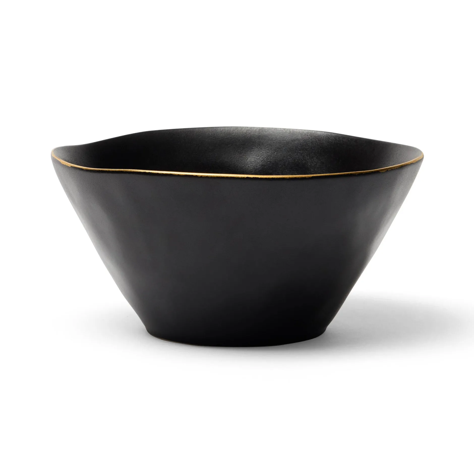New Horgans Amaro Salad Bowl Black Small Black & Gold