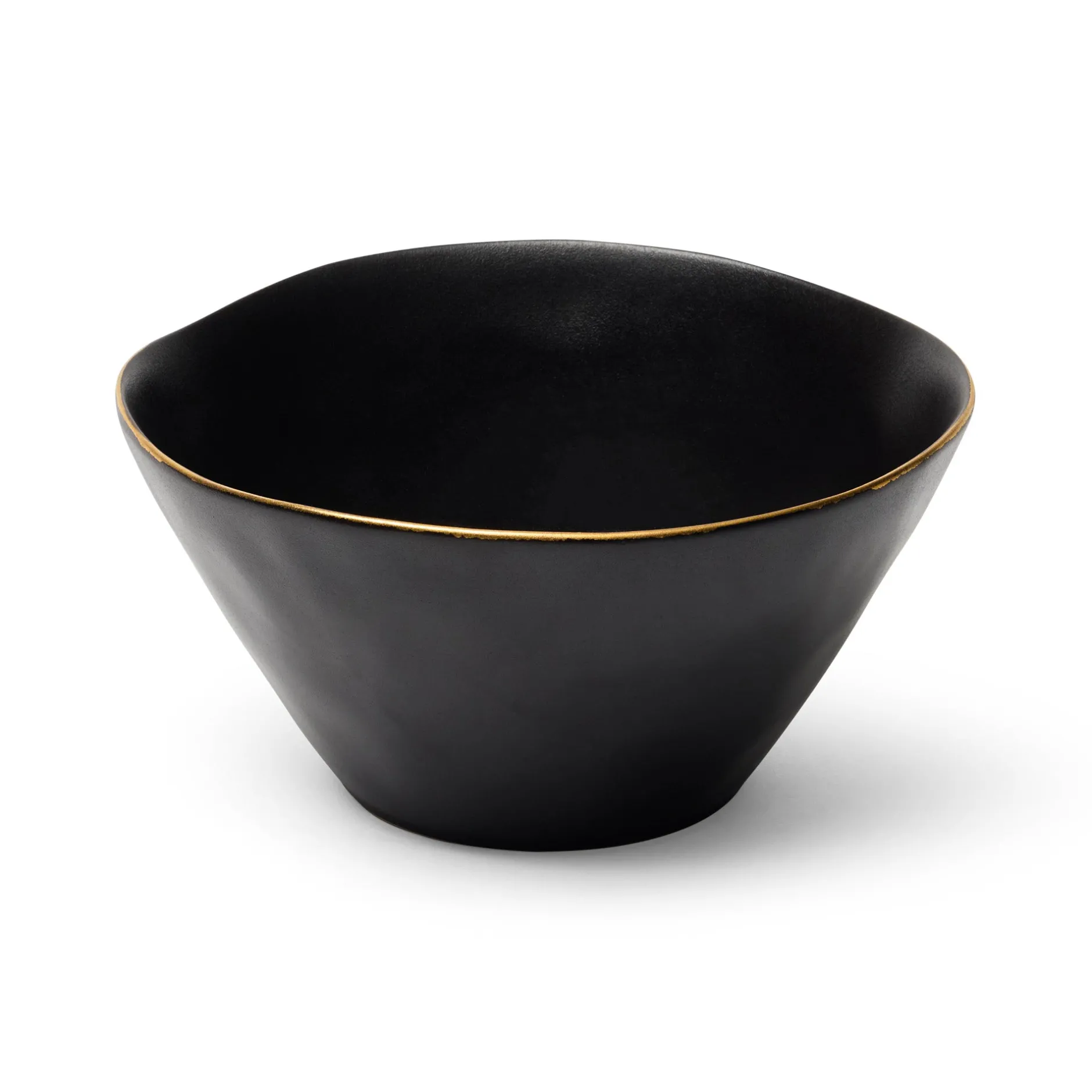 New Horgans Amaro Salad Bowl Black Small Black & Gold