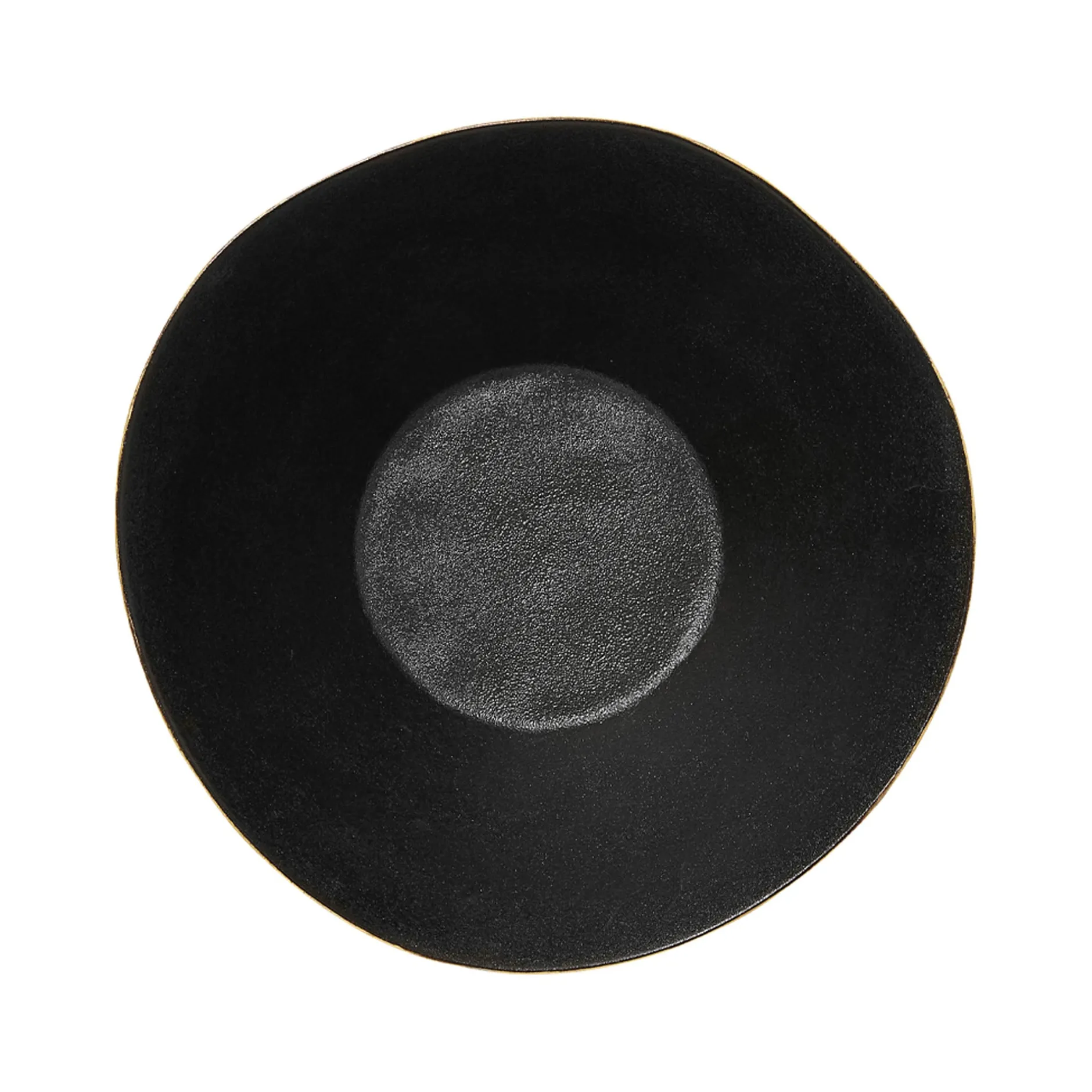 New Horgans Amaro Salad Bowl Black Small Black & Gold