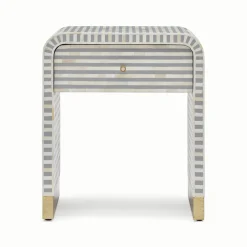 Online Horgans Amo Bone Inlay Bedside Grey