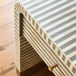 Online Horgans Amo Bone Inlay Bedside Grey