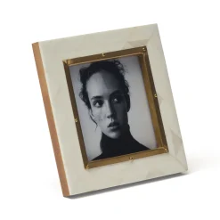 Clearance Horgans April Photo Frame 4 x 4 Bone & Brass