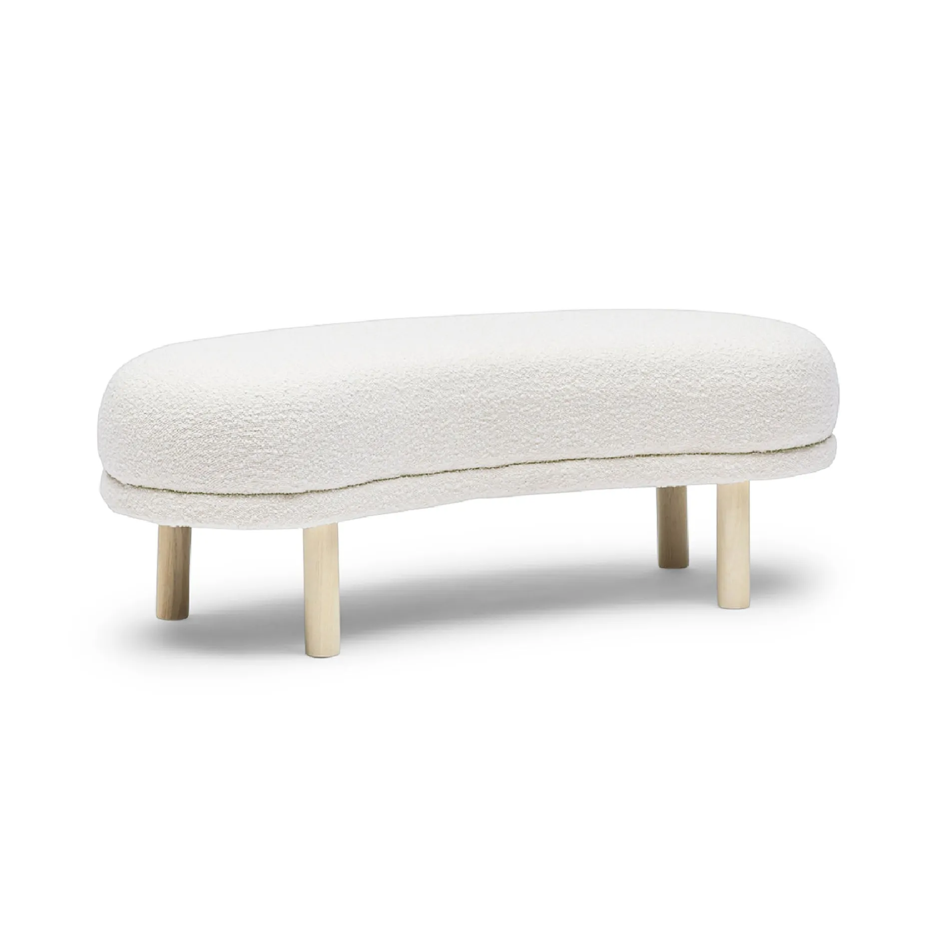 Clearance Horgans August Ottoman Ivory Boucle