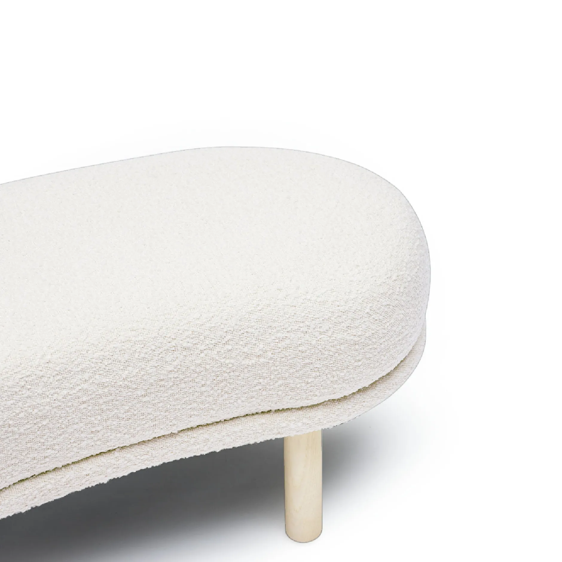 Clearance Horgans August Ottoman Ivory Boucle