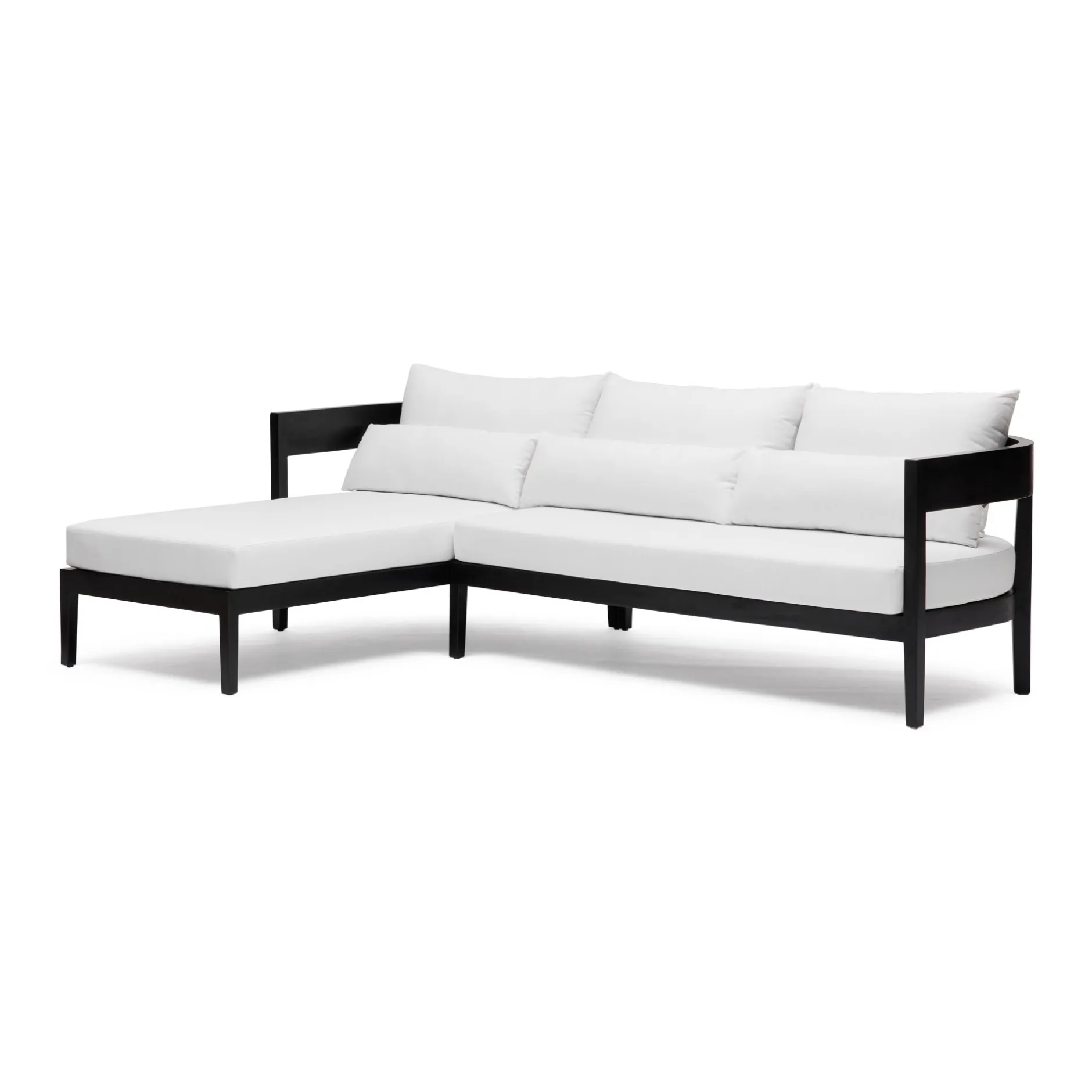 Sale Horgans Avoca Outdoor Sofa Black & Left Chaise White