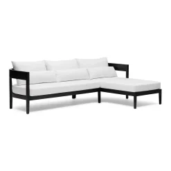 Discount Horgans Avoca Outdoor Sofa Black & Right Chaise White