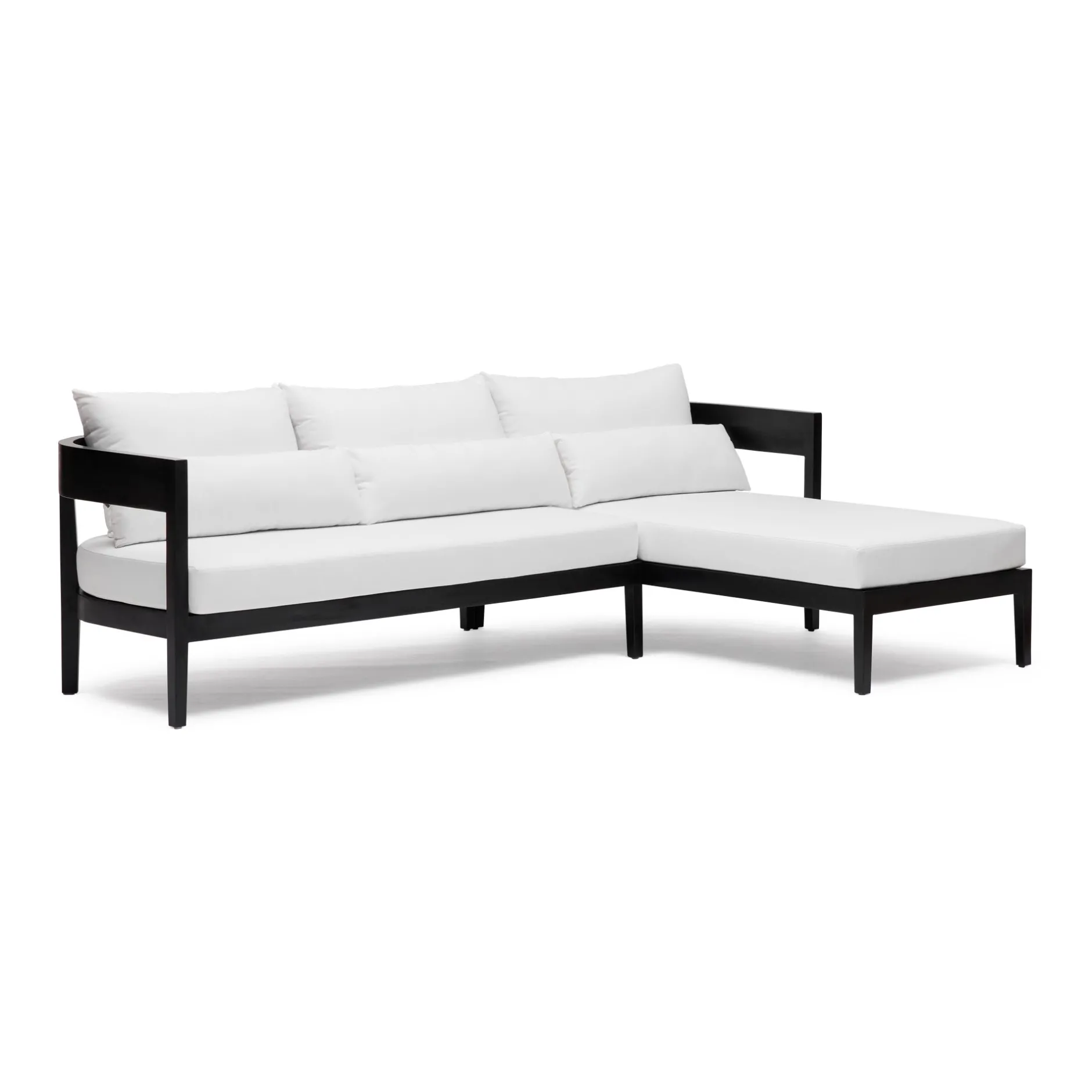Discount Horgans Avoca Outdoor Sofa Black & Right Chaise White