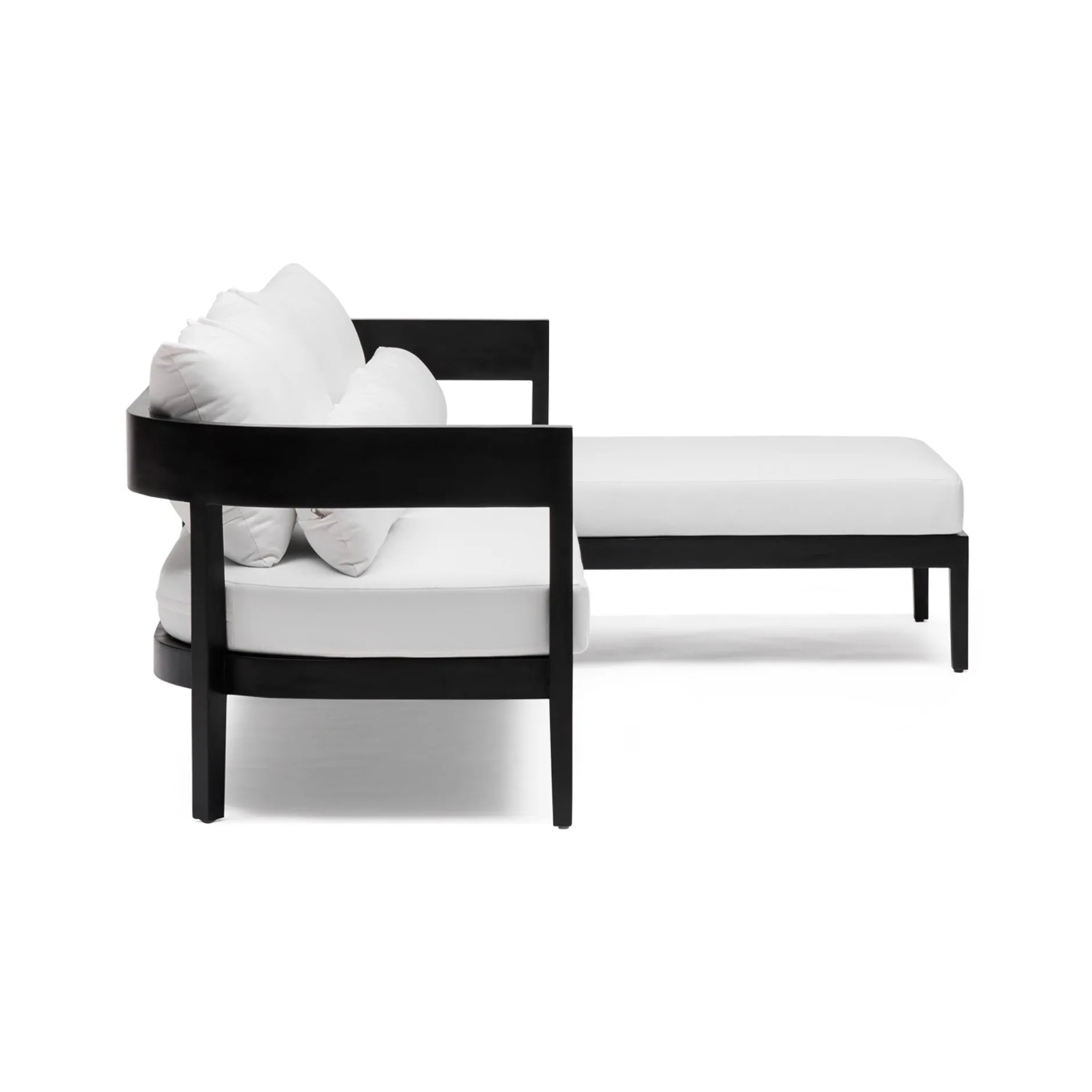 Discount Horgans Avoca Outdoor Sofa Black & Right Chaise White
