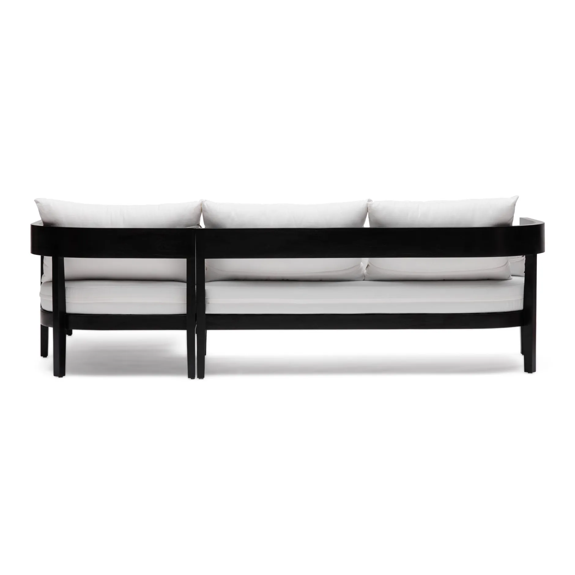 Discount Horgans Avoca Outdoor Sofa Black & Right Chaise White