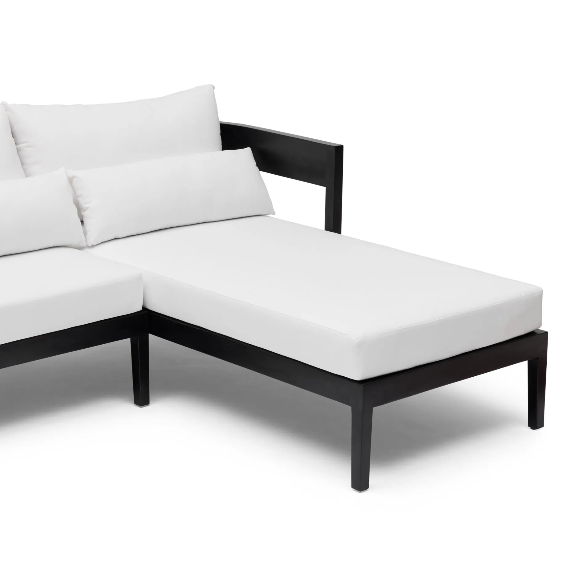 Discount Horgans Avoca Outdoor Sofa Black & Right Chaise White