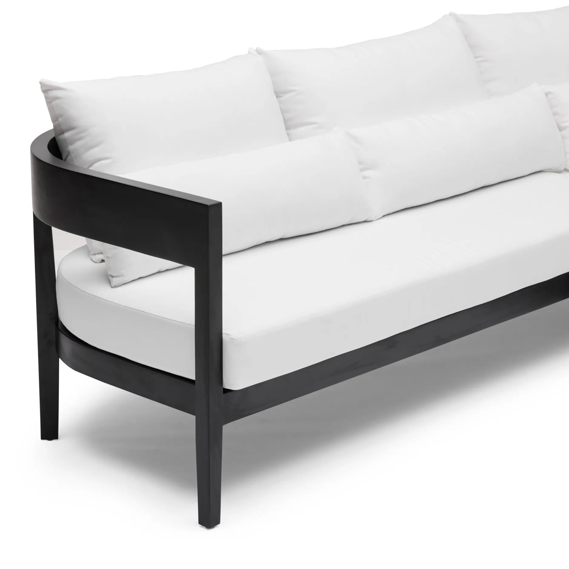 Discount Horgans Avoca Outdoor Sofa Black & Right Chaise White