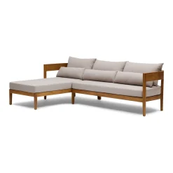 New Horgans Avoca Outdoor Sofa Natural & Left Chaise Stone