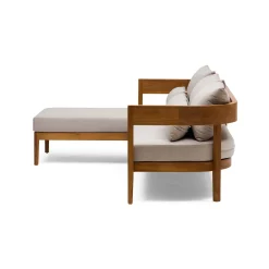 New Horgans Avoca Outdoor Sofa Natural & Left Chaise Stone