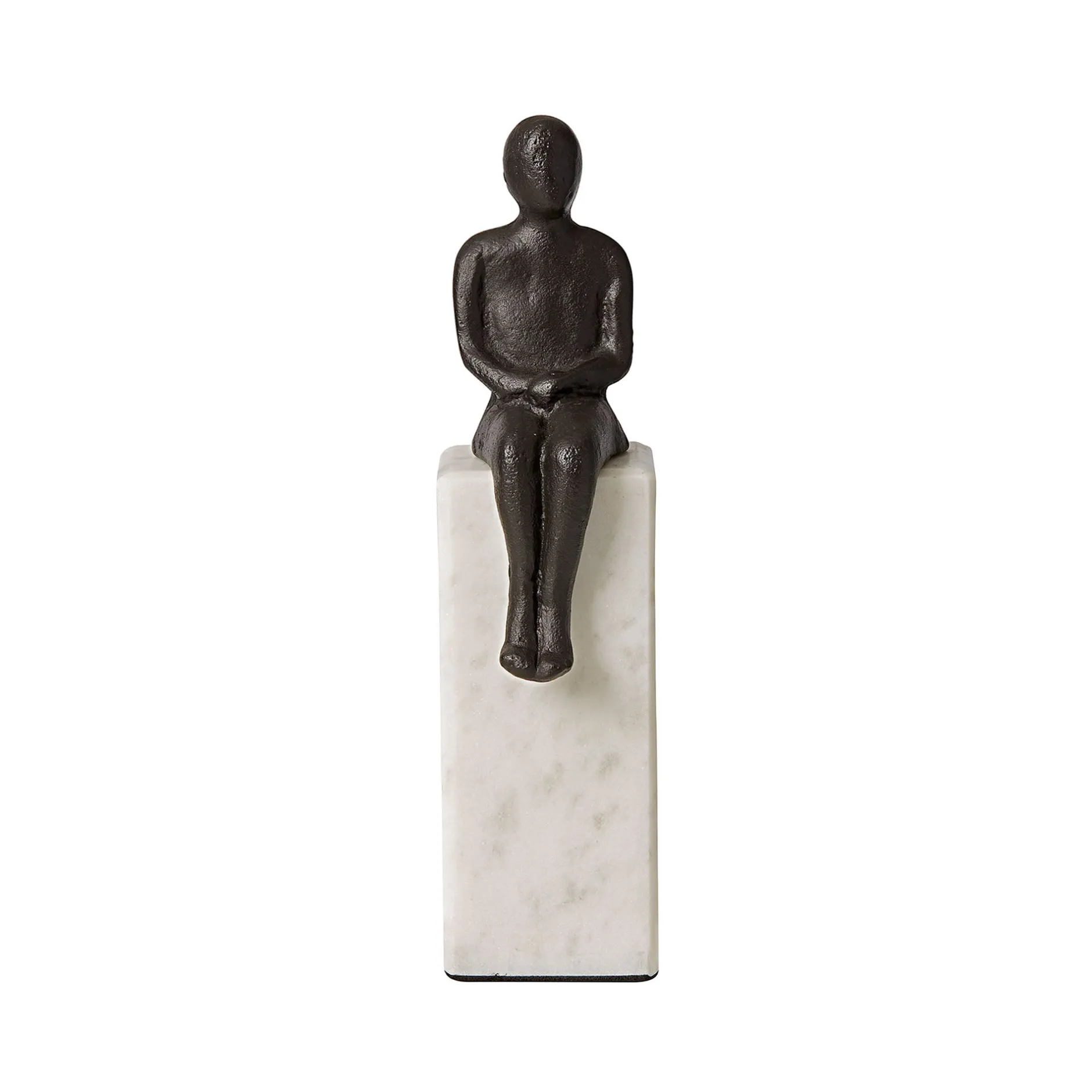 New Horgans Banswara Sitting Man Bookend Aged Bronze & Marble