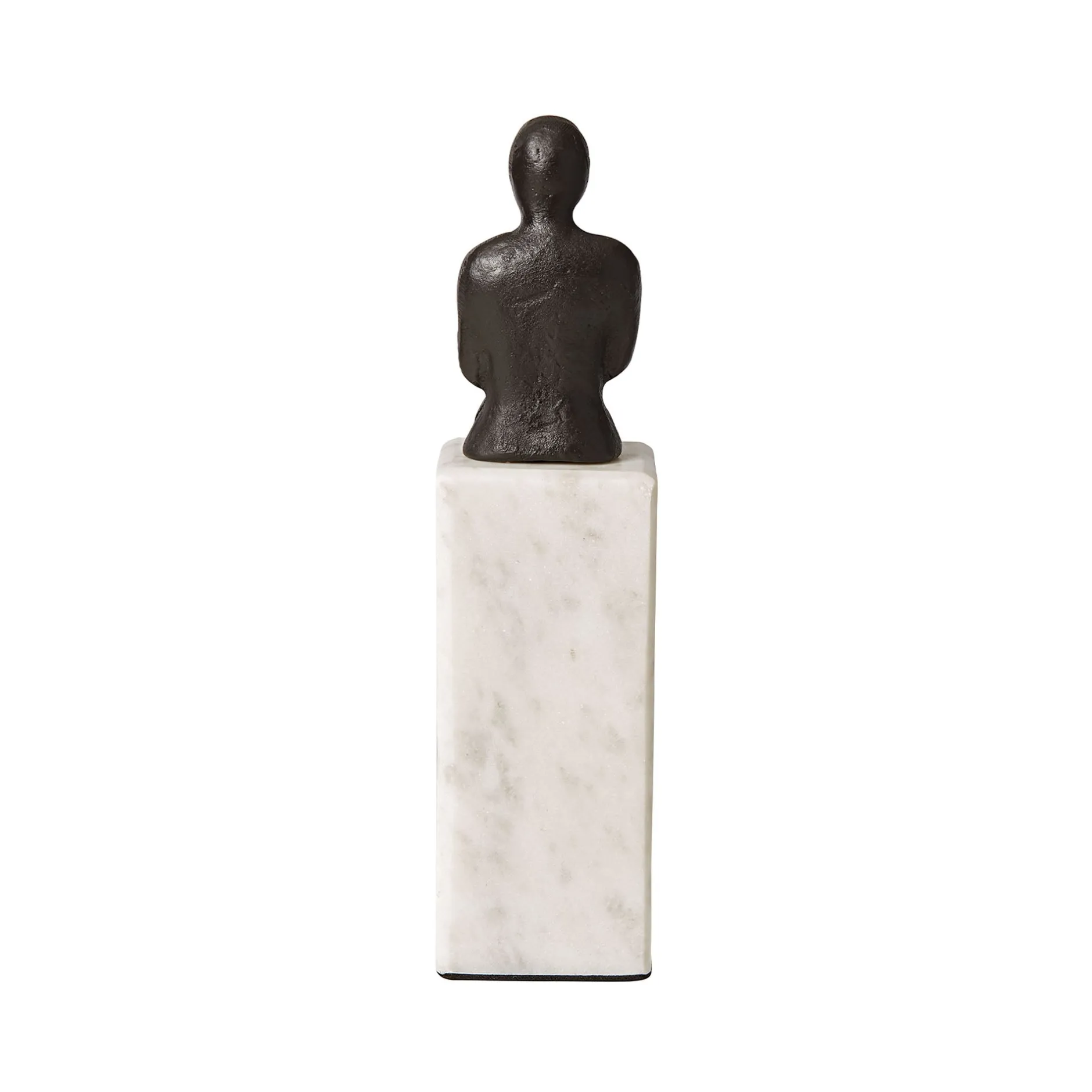 New Horgans Banswara Sitting Man Bookend Aged Bronze & Marble