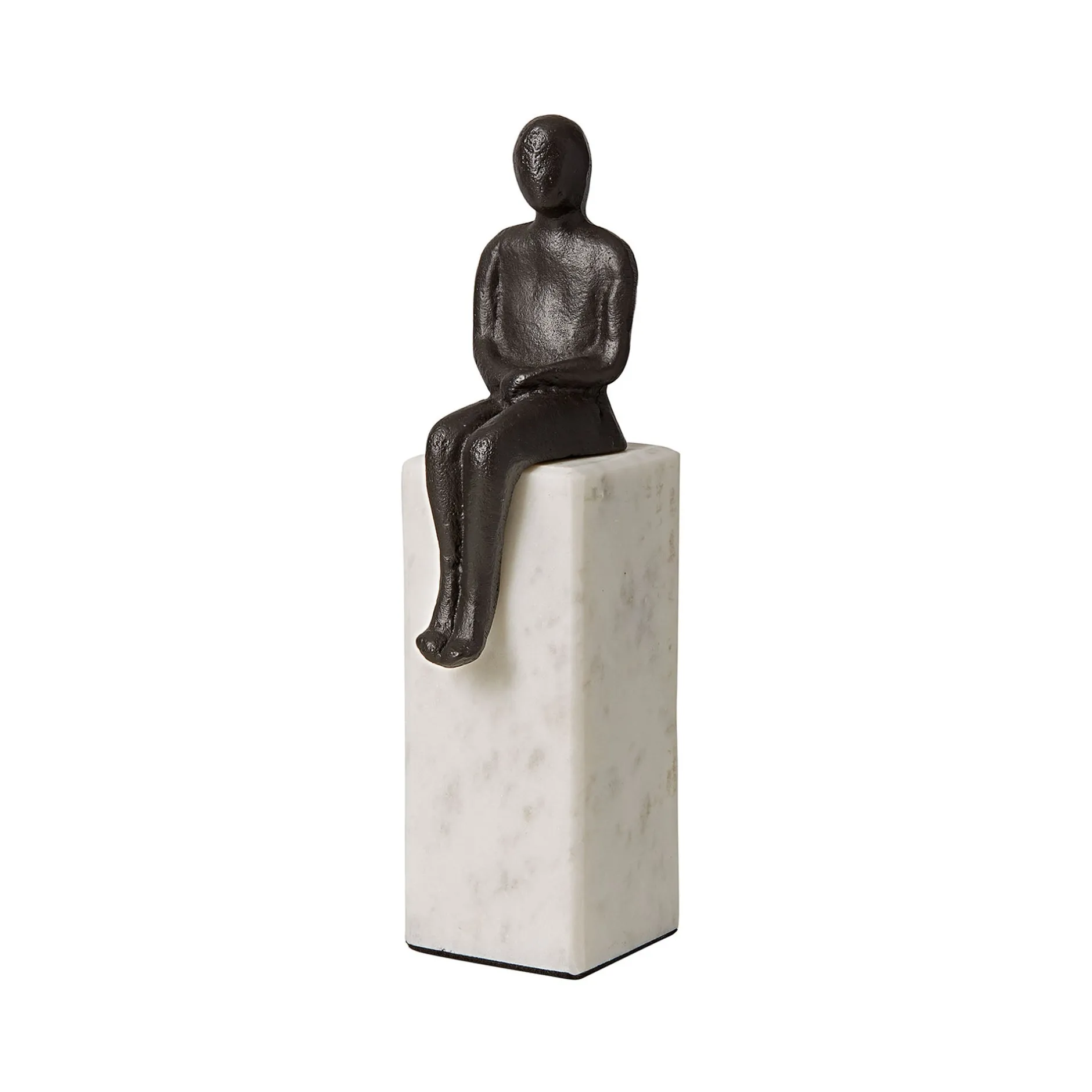 New Horgans Banswara Sitting Man Bookend Aged Bronze & Marble