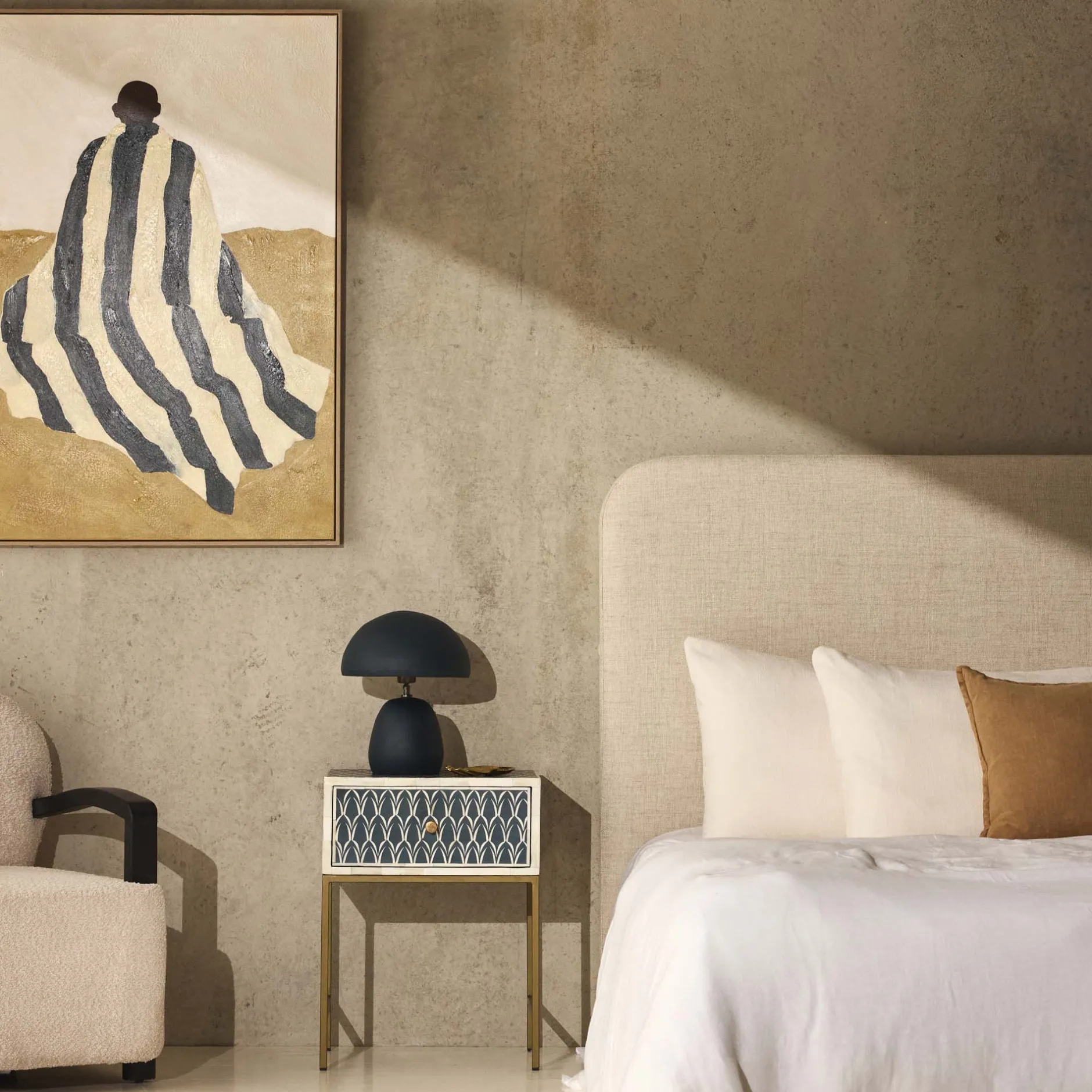Hot Horgans Bon Framed Wall Art Cream, Mustard, & Black