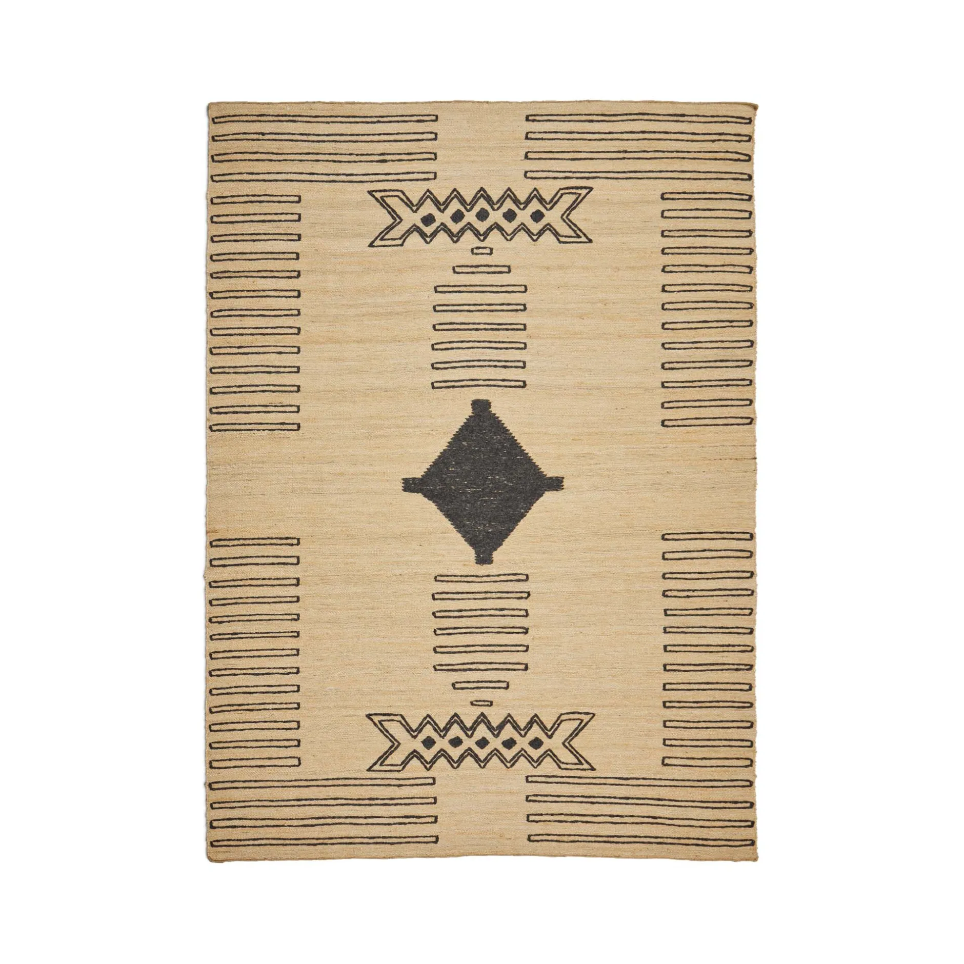 Fashion Horgans Celeste Jute Rug 250 x 350 Natural & Black