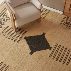 Fashion Horgans Celeste Jute Rug 250 x 350 Natural & Black