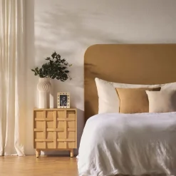 Online Horgans Celine Bedhead Double Sand Sand Velvet