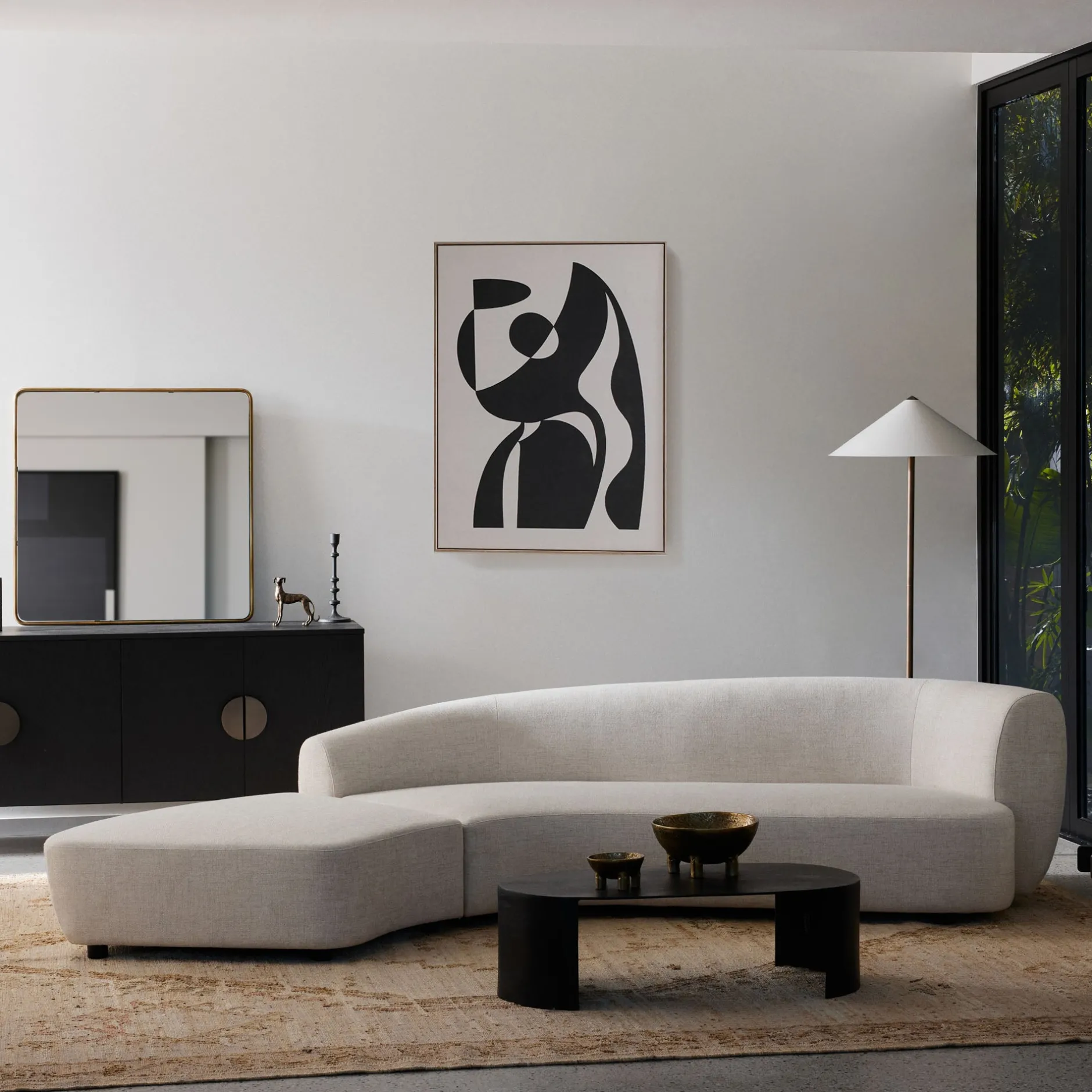 Discount Horgans Celine Sectional Sofa Left Ivory
