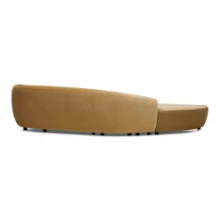 Best Horgans Celine Sectional Sofa Sand Left Sand Velvet