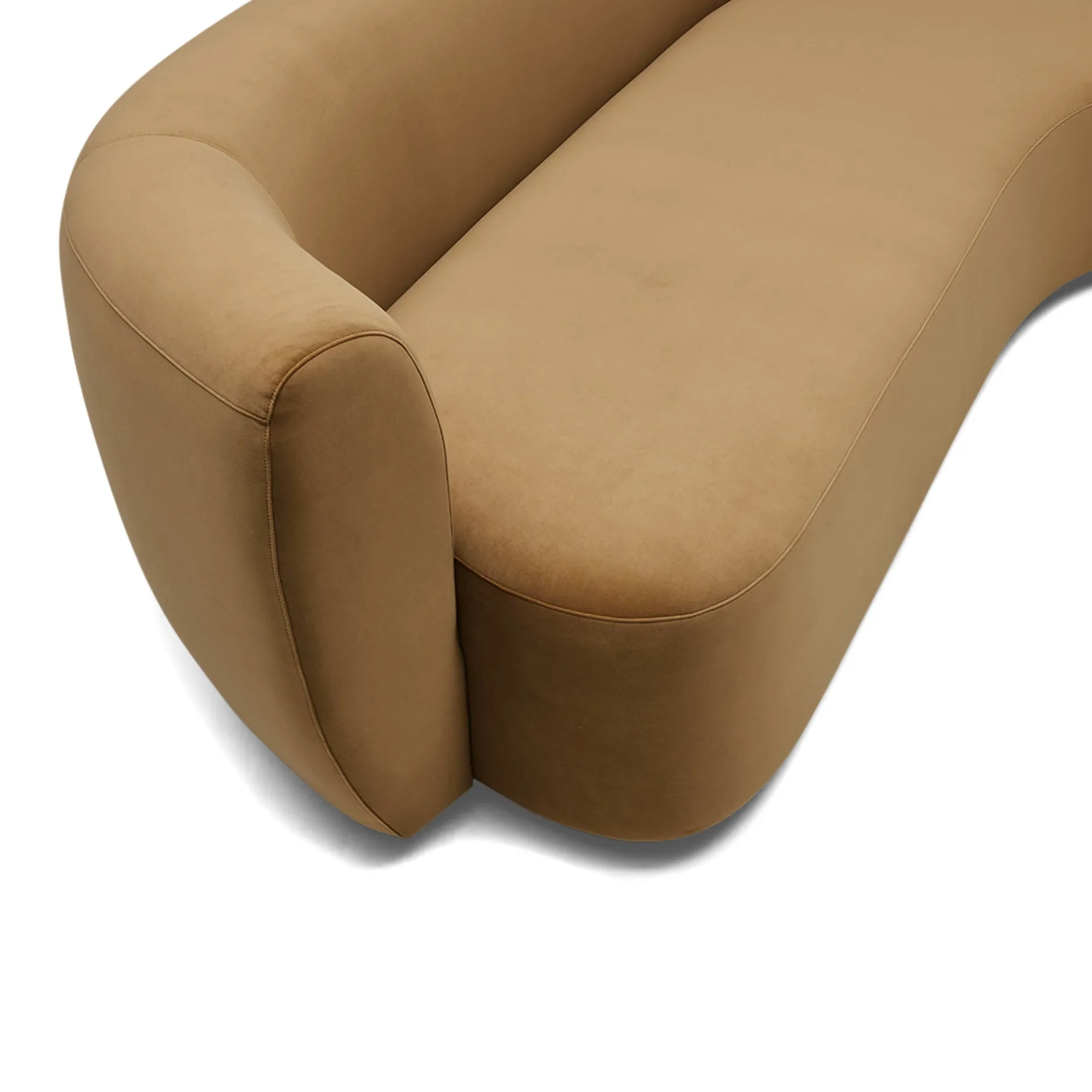 Fashion Horgans Celine Sectional Sofa Sand Right Sand Velvet