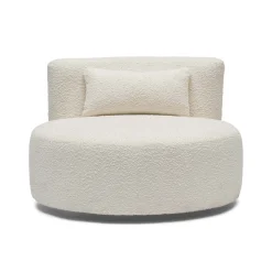 New Horgans Claudia Swivel Chair Ivory Ivory Boucle
