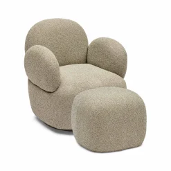 Discount Horgans Cleo Swivel Chair & Ottoman Set Pistachio