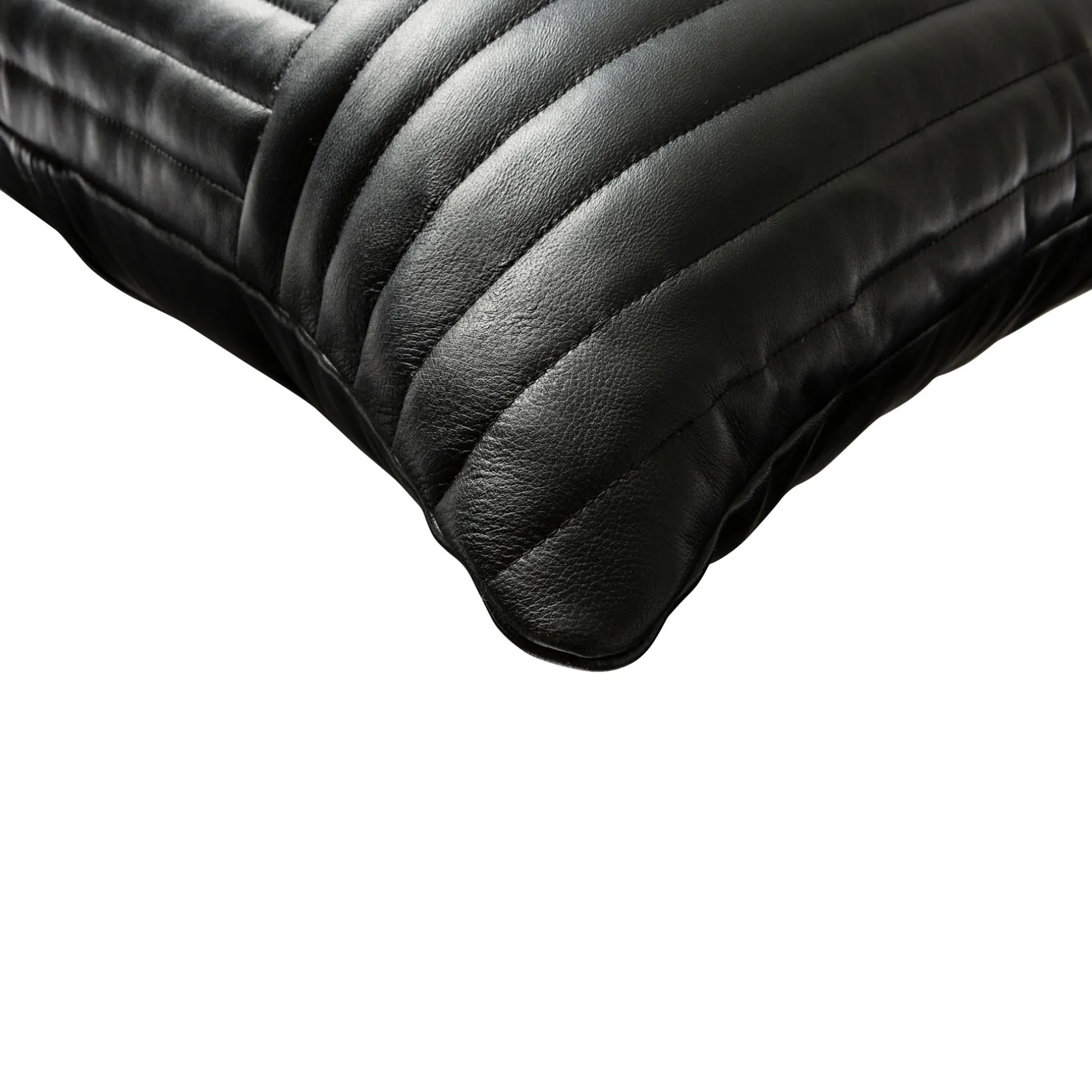Fashion Horgans Cuero Leather Cushion Black 60x40 Black Leather