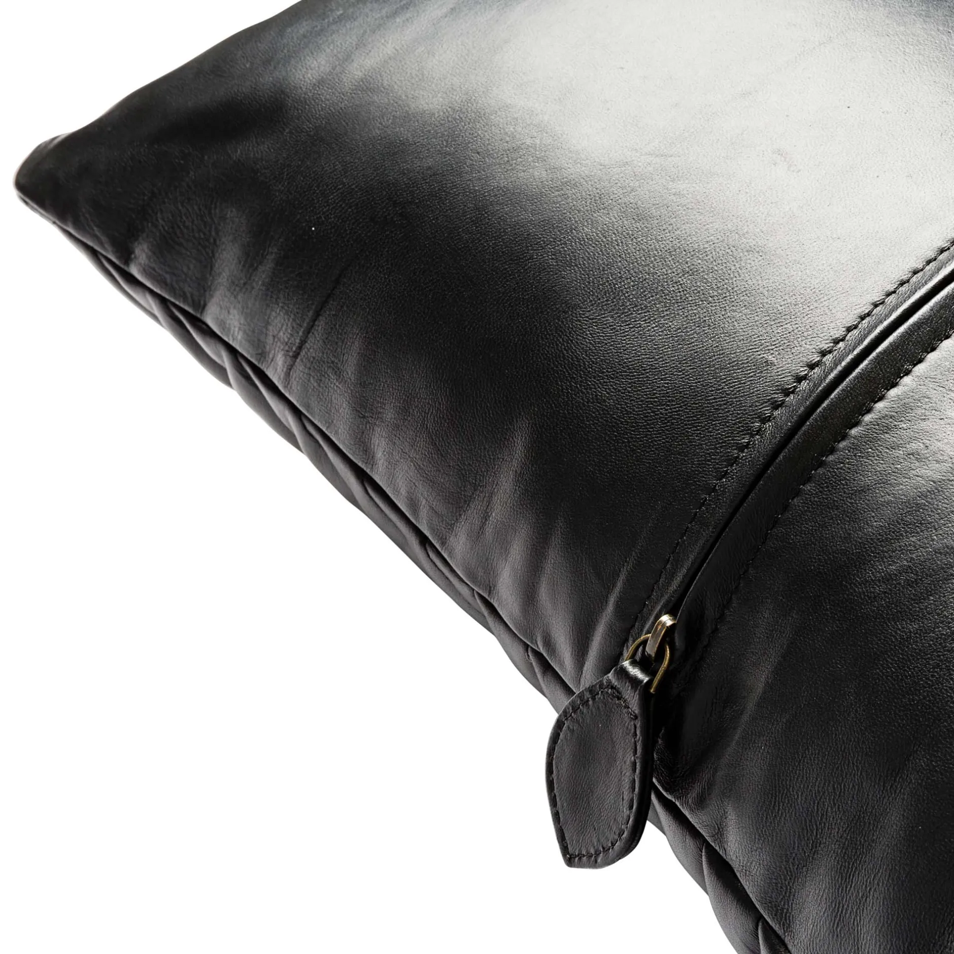 Fashion Horgans Cuero Leather Cushion Black 60x40 Black Leather