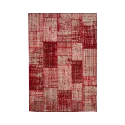 Clearance Horgans Domates Patchwork Rug 210 x 307 Tomato Red