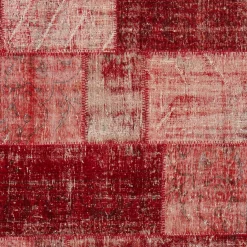 Clearance Horgans Domates Patchwork Rug 210 x 307 Tomato Red