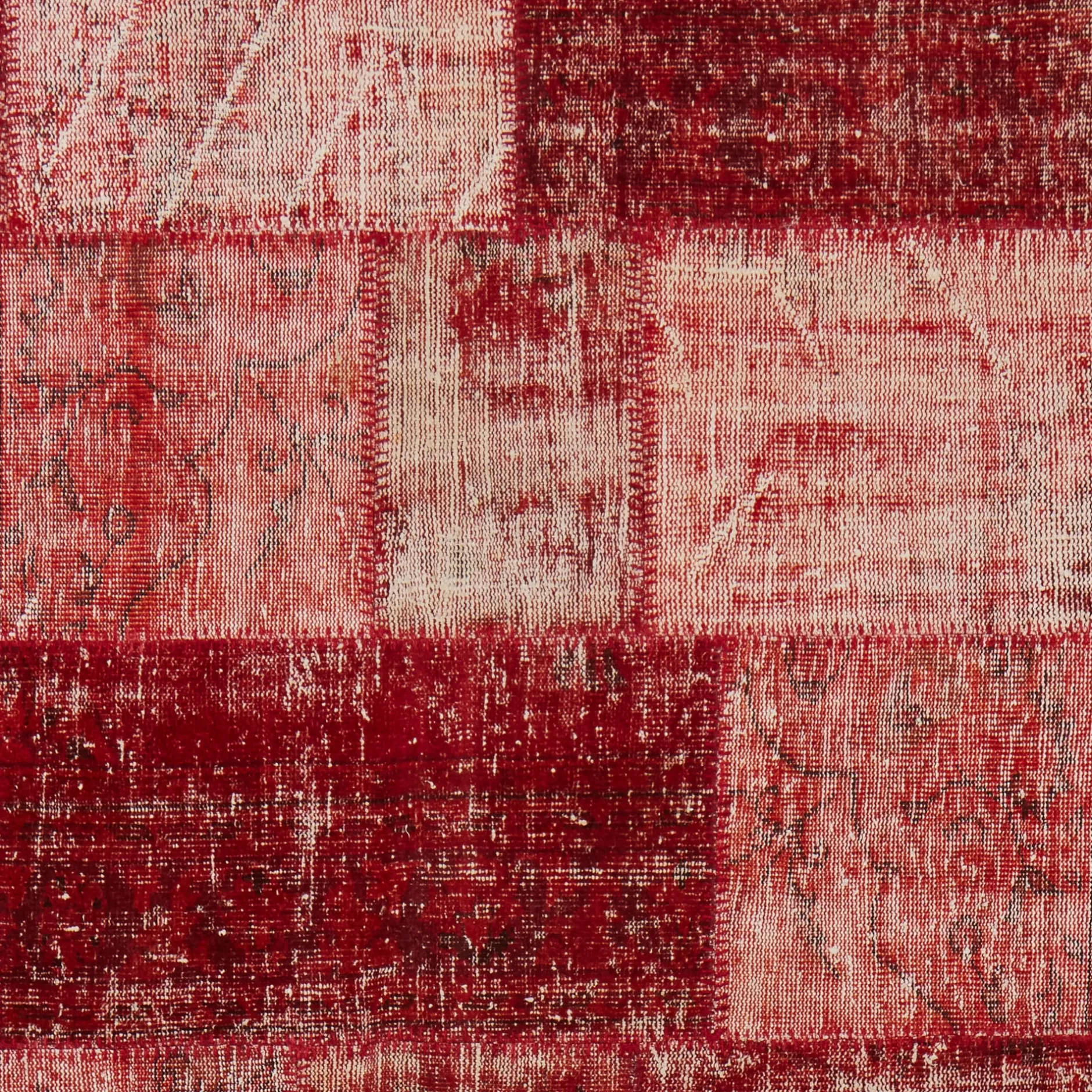 Clearance Horgans Domates Patchwork Rug 210 x 307 Tomato Red