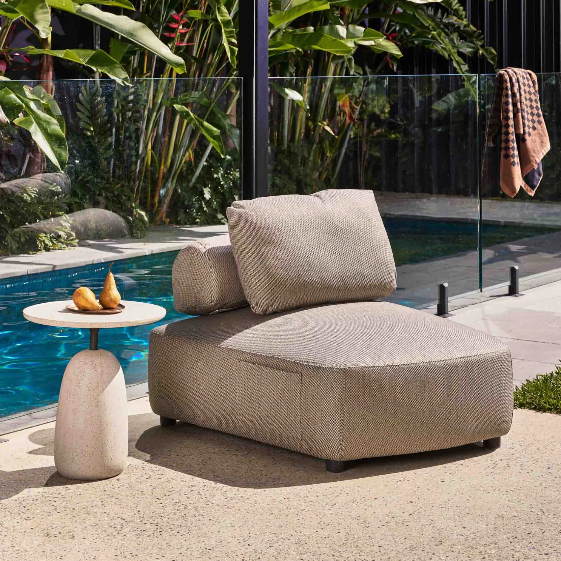 Best Horgans Dune Outdoor Sofa Chair Taupe Taupe Outdoor