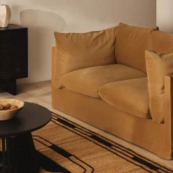 Discount Horgans Ella Sofa Sand 2 Seat Sand Velvet