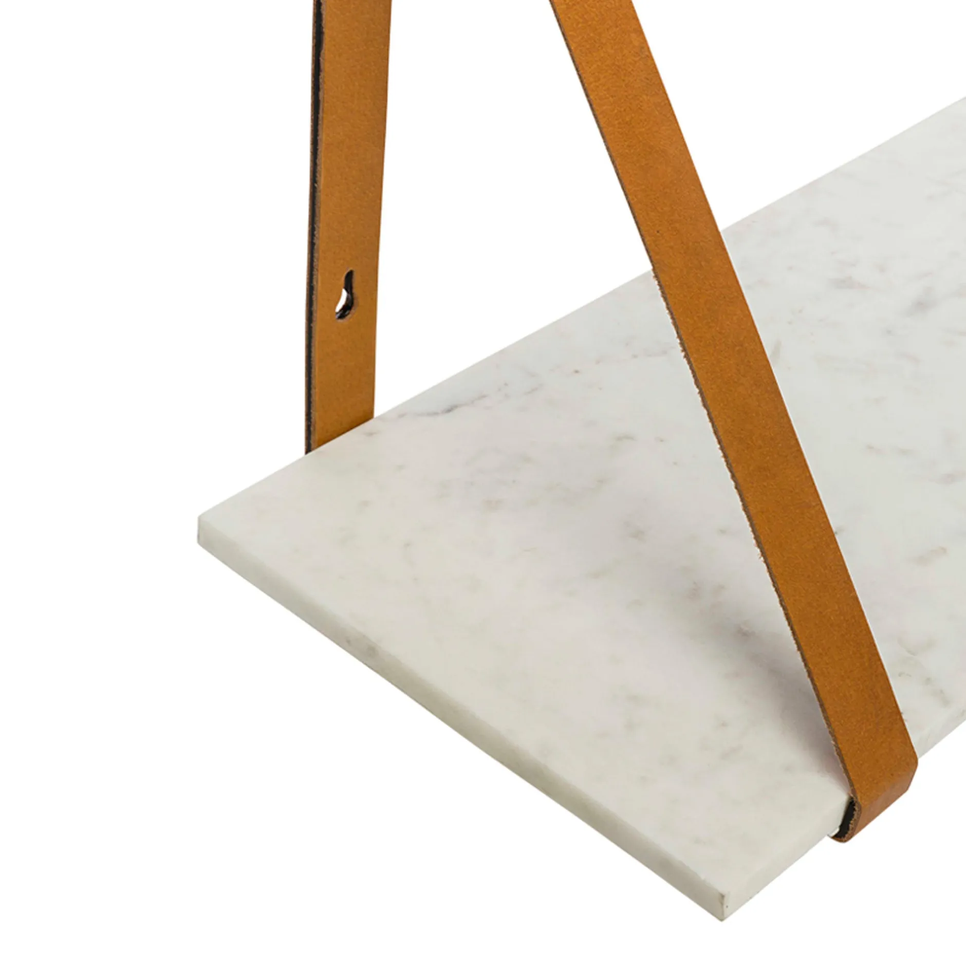 Hot Horgans Ellery Marble Shelf Tan Large White Marble & Tan