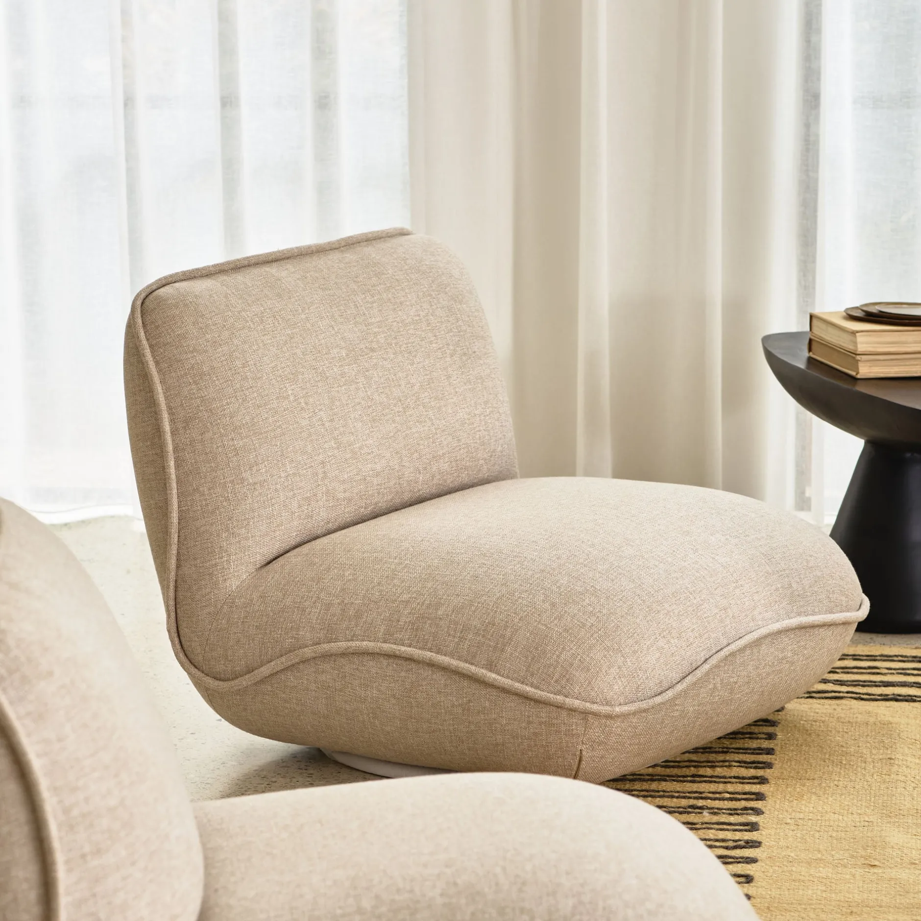 Clearance Horgans Emmett Swivel Chair Uptown Ecru