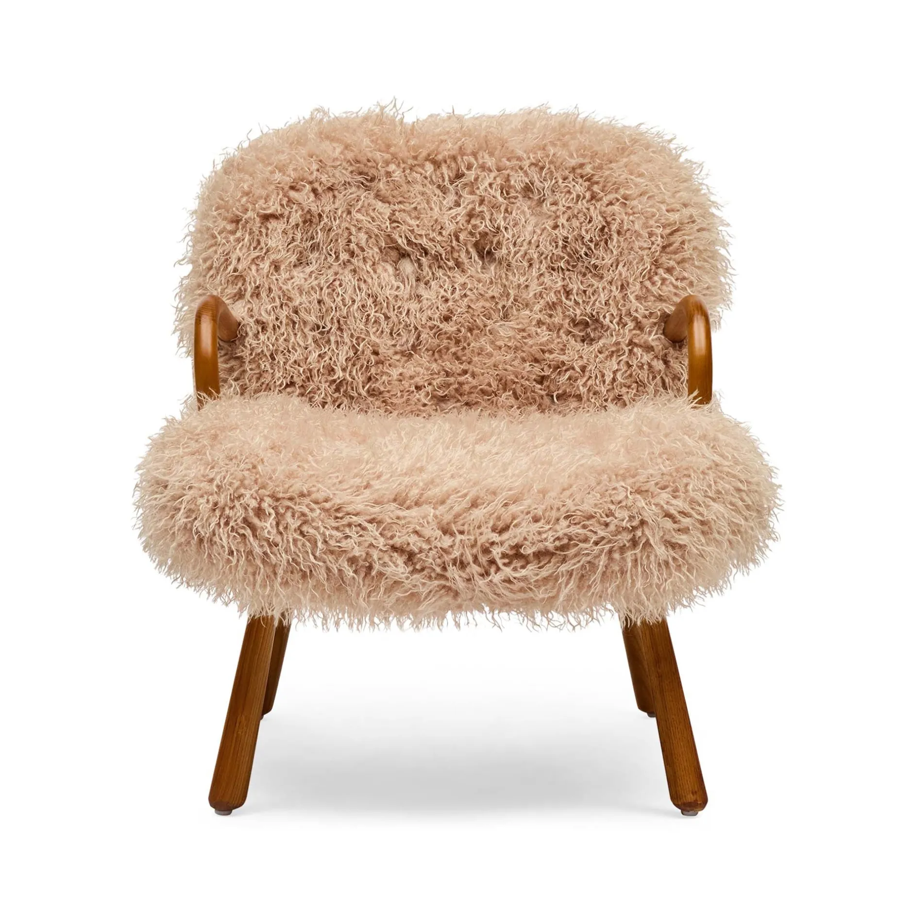 Fashion Horgans Frankie Chair & Ottoman Set Brown Faux Fur