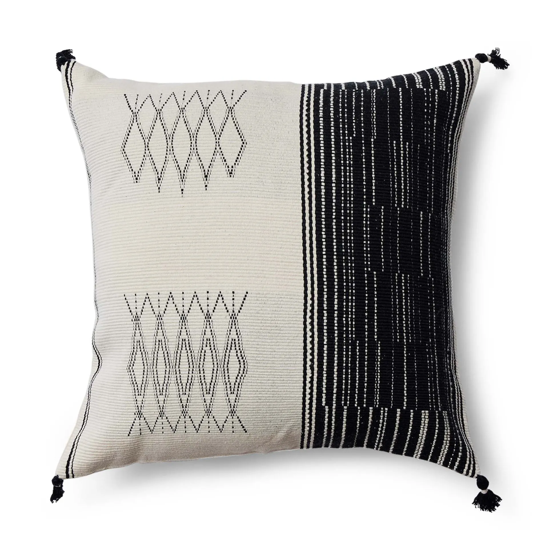 Discount Horgans Hachi Handwoven Cushion B 55x55 Black & White
